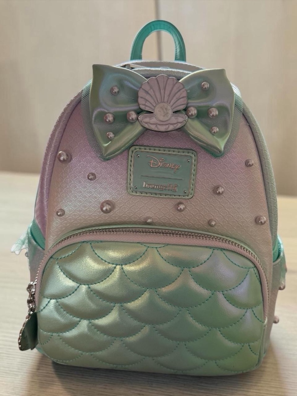Loungefly Iridescent Mint & Pearl Little Mermaid Mini Backpack